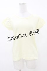 Leur Getter / 綿レース袖カットソー M イエロー H-25-03-12-025-LU-TO-KB-ZH