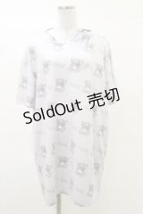 NieR Clothing / プリントロングプルパーカー  グレー H-25-03-12-039-PU-TO-KB-ZH