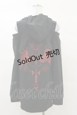 画像2: NieR Clothing / オフショルプルパーカー  黒 H-25-03-12-040-PU-TO-KB-ZH