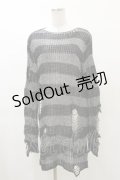 KILL STAR / Abyss Knit Sweater XS 黒×シルバーグレー H-25-03-12-042-SL-TO-KB-ZH