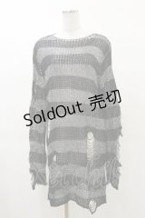 KILL STAR / Abyss Knit Sweater XS 黒×シルバーグレー H-25-03-12-042-SL-TO-KB-ZH