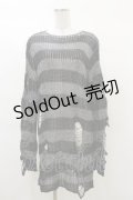 KILL STAR / Abyss Knit Sweater XS 黒×シルバーグレー H-25-03-12-043-SL-TO-KB-ZH