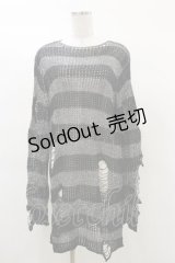 KILL STAR / Abyss Knit Sweater XS 黒×シルバーグレー H-25-03-12-043-SL-TO-KB-ZH