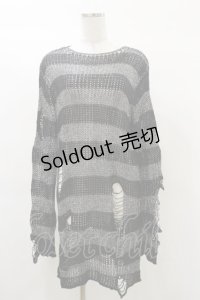 KILL STAR / Abyss Knit Sweater XS 黒×シルバーグレー H-25-03-12-043-SL-TO-KB-ZH