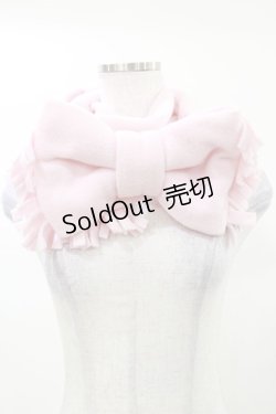 画像1: tendresseepine / フリースビッグリボンマフラー  ピンク H-25-03-13-1010-LO-ZA-NS-ZH