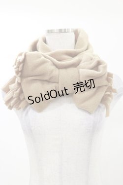 画像1: tendresseepine / フリースビッグリボンマフラー  ベージュ H-25-03-13-1012-LO-ZA-NS-ZH