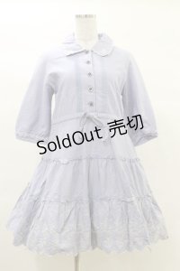 axes femme / ローズ刺繍ワンピース M ブルー H-25-03-13-1067-AX-OP-NS-ZH