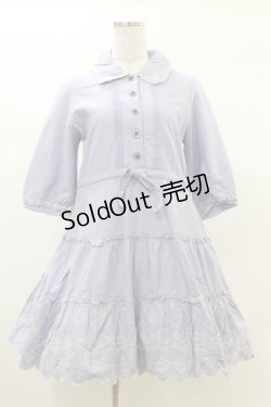画像1: axes femme / ローズ刺繍ワンピース M ブルー H-25-03-13-1067-AX-OP-NS-ZH