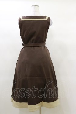 画像2: Fi.n.t / プレゼントリボンバイカラージャンパースカート Free Brown H-25-03-13-1082-CA-OP-NS-ZH