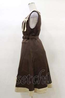 画像3: Fi.n.t / プレゼントリボンバイカラージャンパースカート Free Brown H-25-03-13-1082-CA-OP-NS-ZH
