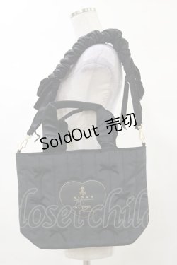画像1: m petit by misako / AM* NIベロアリボン2WAY  ブラック H-25-03-13-1028-LO-BG-NS-ZH