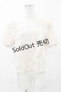 E hyphen world gallery / レースフリルブラウス M ピンク H-25-03-13-1034-LO-BL-NS-ZH