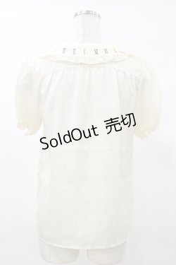 画像2: Amavel / 懐中時計刺繍入り配色リボンタイ付ブラウス Free アイボリー H-25-03-13-1036-CA-BL-NS-ZH