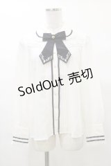 Amavel / 時計刺繍入りリボンタイブラウス Free オフ H-25-03-13-1037-CA-BL-NS-ZH