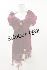 Amavel / 金ボタン付リボンストール  ボルドー H-25-03-13-1006-CA-ZA-NS-ZH