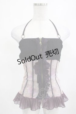 画像1: Ozz On / フロントZIPビスチェキャミ  紫 H-25-03-13-015-OO-TO-KB-ZH
