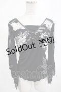Ozz On / レイヤード風トップス  黒 H-25-03-13-018-OO-TO-KB-ZH