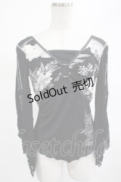 画像1: Ozz On / レイヤード風トップス  黒 H-25-03-13-018-OO-TO-KB-ZH