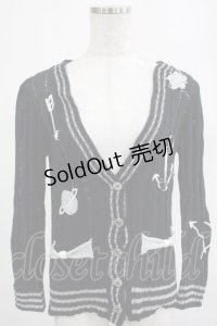 MILK / モチーフニットカーデ  黒 H-25-03-13-023-ML-TO-KB-ZH
