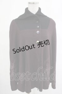 gouk / ニットポンチョケープ  黒×紫 H-25-03-13-025-GO-JA-KB-ZH