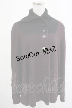画像1: gouk / ニットポンチョケープ  黒×紫 H-25-03-13-025-GO-JA-KB-ZH