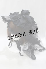 MARBLE / ベール付リボンボンネット  黒 H-25-03-13-027-GO-AC-KB-ZH