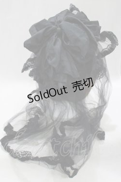 画像2: MARBLE / ベール付リボンボンネット  黒 H-25-03-13-027-GO-AC-KB-ZH