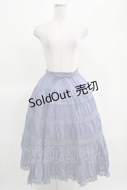 画像1: PINK HOUSE / ローズレースはしごリボンスカート Free ブルー H-25-03-14-024-LO-SK-NS-ZH