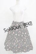 PINK HOUSE / ローズプリントスカート Free ブラック H-25-03-14-030-LO-SK-NS-ZH