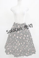PINK HOUSE / ローズプリントスカート Free ブラック H-25-03-14-030-LO-SK-NS-ZH