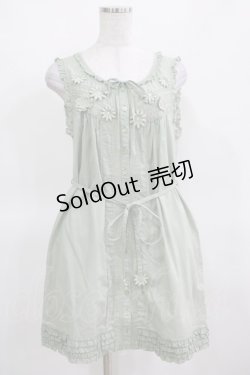 画像1: PINK HOUSE / お花モチーフノースリーブブラウス Free ミント H-25-03-14-037-LO-BL-NS-ZH