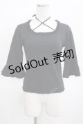 PINK HOUSE / ドットチュールフリルトップス M ブラック H-25-03-14-043-LO-TO-NS-ZH