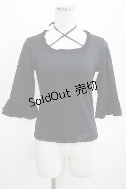 画像1: PINK HOUSE / ドットチュールフリルトップス M ブラック H-25-03-14-043-LO-TO-NS-ZH