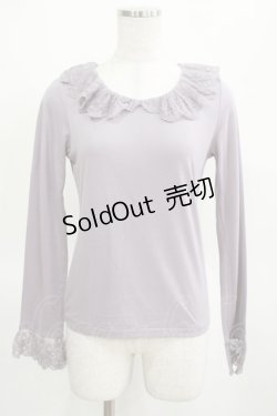 画像1: PINK HOUSE / チュール襟カットソー M ラベンダー H-25-03-14-044-LO-TO-NS-ZH