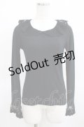 PINK HOUSE / チュール襟カットソー M ブラック H-25-03-14-045-LO-TO-NS-ZH