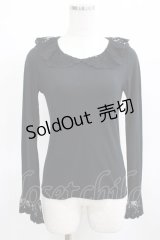 PINK HOUSE / チュール襟カットソー M ブラック H-25-03-14-045-LO-TO-NS-ZH