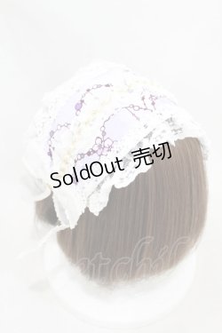 画像2: ALICE and the PIRATES / 水彩の恋空と雨音のしらべ柄ヘッドドレス  ラベンダー H-25-03-14-1005-PA-AC-NS-ZH