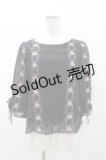 an another angelus / 壁紙ローズ刺繍プルオーバーブラウス Free Black H-25-03-14-1055-CA-BL-NS-ZH