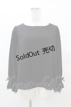 画像1: an another angelus / 袖レースブラウス Free ブラック H-25-03-14-1056-CA-BL-NS-ZH
