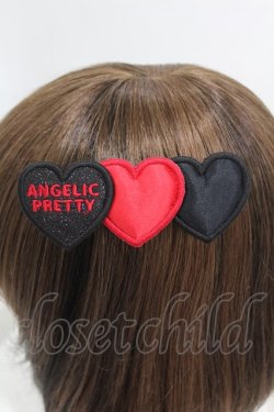 画像2: Angelic Pretty / Trio Heartクリップ  ブラック/レッド H-25-03-14-1008-AP-AC-NS-ZH