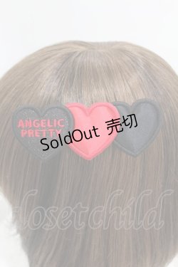 画像2: Angelic Pretty / Trio Heartクリップ  ブラック/レッド H-25-03-14-1008-AP-AC-NS-ZH