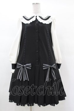 画像1: Hoshibako Works / クロイツェル プリーツ切り替えワンピース Free ブラック H-25-03-14-1015-0-OP-NS-ZH