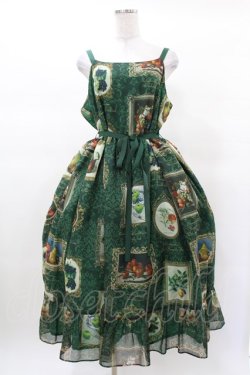 画像1: Perla nell' ostrica / Fruit Still Life Art Museum Jumper Skirt L グリーン H-25-03-14-1018-EL-OP-NS-ZH