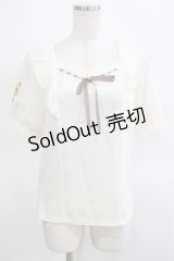 axes femme POETIQUE / ヒマワリ刺繍フリルカットプルオーバー M オフ H-25-03-14-063-AX-TO-NS-ZH