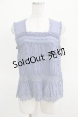 PINK HOUSE / ローズレースはしごリボンノースリーブブラウス Free ブルー H-25-03-14-067-LO-BL-NS-ZH
