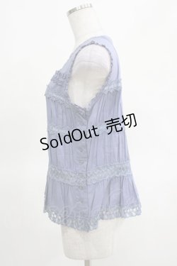 画像2: PINK HOUSE / ローズレースはしごリボンノースリーブブラウス Free ブルー H-25-03-14-067-LO-BL-NS-ZH