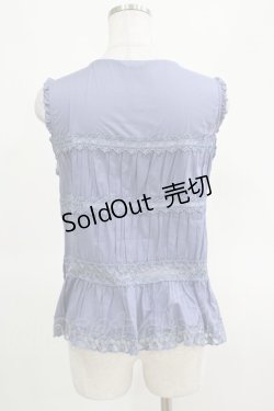 画像3: PINK HOUSE / ローズレースはしごリボンノースリーブブラウス Free ブルー H-25-03-14-067-LO-BL-NS-ZH