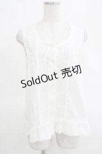 PINK HOUSE / フリルノースリーブブラウス Free オフ H-25-03-14-068-LO-TO-NS-ZH