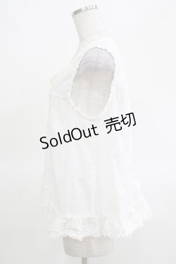 画像2: PINK HOUSE / フリルノースリーブブラウス Free オフ H-25-03-14-068-LO-TO-NS-ZH