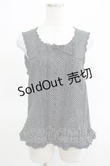 PINK HOUSE / ドットフリルノースリーブブラウス Free ブラック H-25-03-14-069-LO-BL-NS-ZH